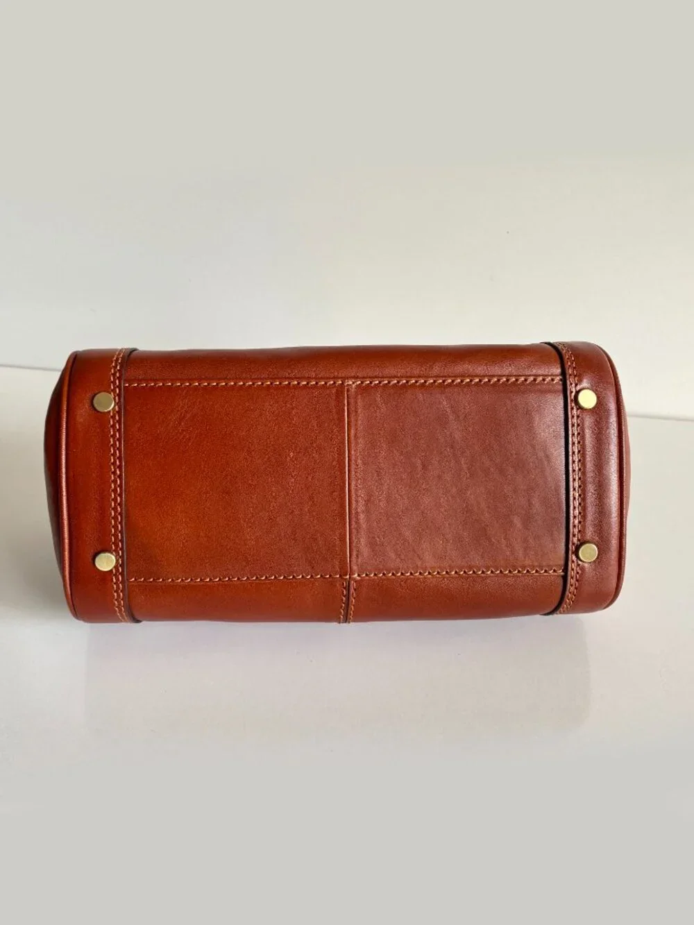 Gianni Conti Italian Leather Doctor Bag Satchel Crossbody Brown